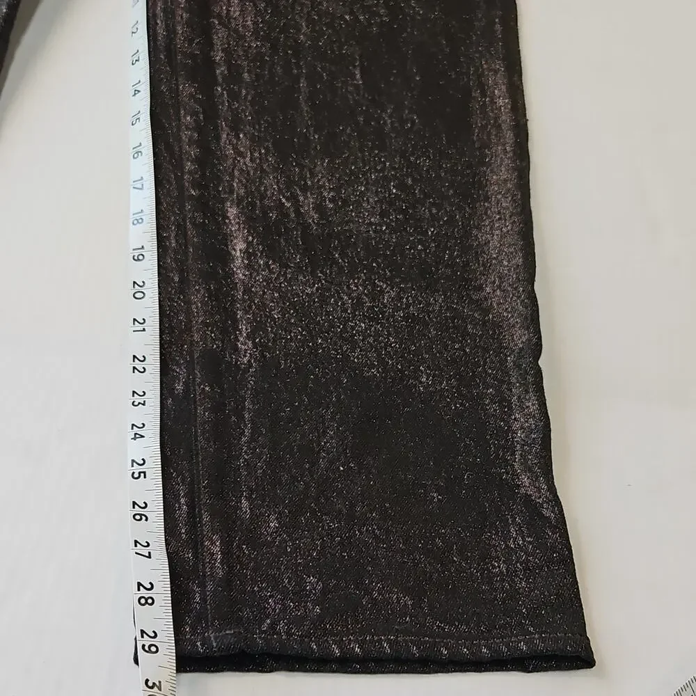 Old Navy Women's High Rise OG Loose Metallic Shimmery Jeans Black size 2